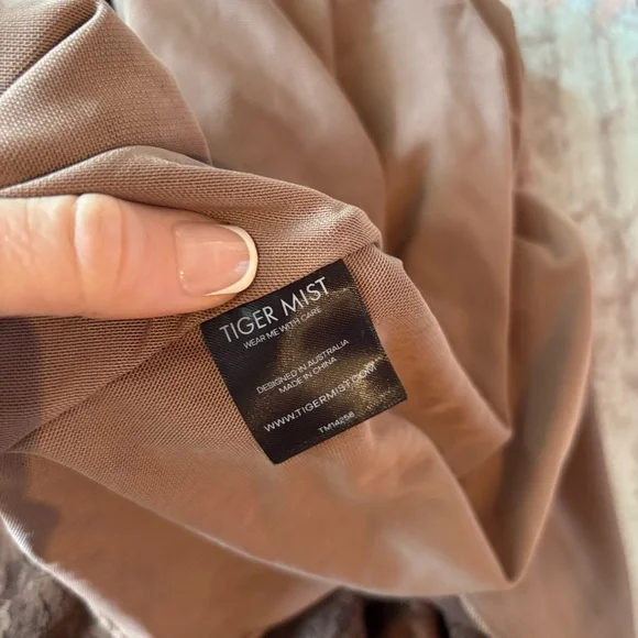 Tiger Mist Brown Lacey Cutout Skirt - Picture 6 of 6